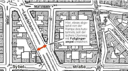 Plan der Lewisham-Straße