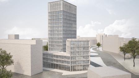 Büroturm visualisiert