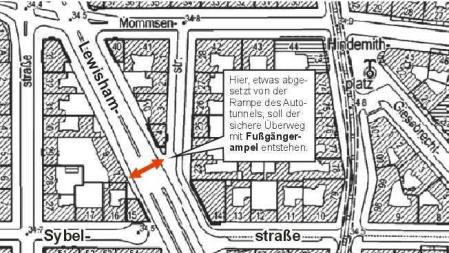 Plan der Lewisham-Straße